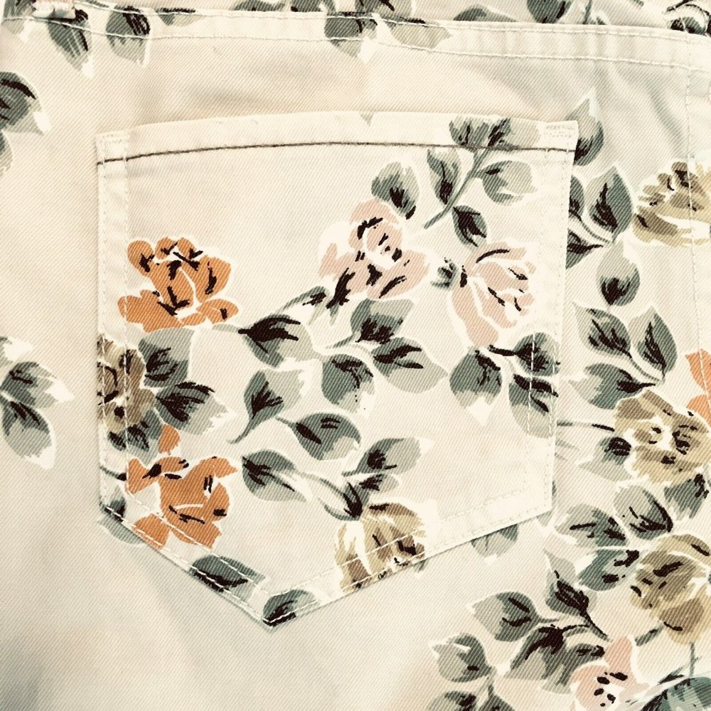 Citizens of Humanity Sz 27 Mandy High Waist Retro Slim Roll Up Floral Jeans - Picture 15 of 16